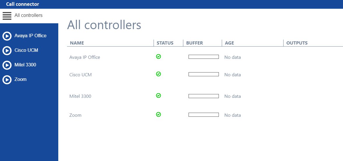 Call connector software screenshot